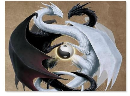 Drachen Game of Thrones Yin und Yang，1000 Teile Puzzles, Klassische Puzzle 1000 Teile, Kreatives Papier Puzzle, Home Decor Geschenk（50x70cm）-D89