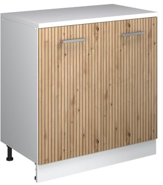 Vicco Erweiterungsschrank Rion, Artisan-Eiche/Weiß, 80 x 46 cm | ohne Schräge mit 2 Türen, kombinierbar mit Rion Dachschrägenschränken und Schrankmodulen