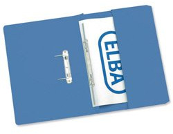 New , Elba Stratford Transfer Spring File with Pocket Recycled 315gsm 32mm Foolscap Blue Ref 30113 [Pack 25]