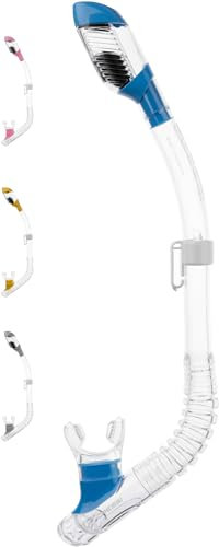 Cressi Minidry Tubo Snorkel Dry di ridotte dimensioni per Bambini e Ragazzi, Trasparente/Blu, Standard