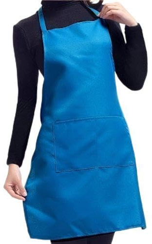 Accessotech Plain Kitchen Apron with Front Double Pocket | Chef Butcher Cooking Baking Craft Apron | Adjustable Neck Strap & Waist Ties | One Size