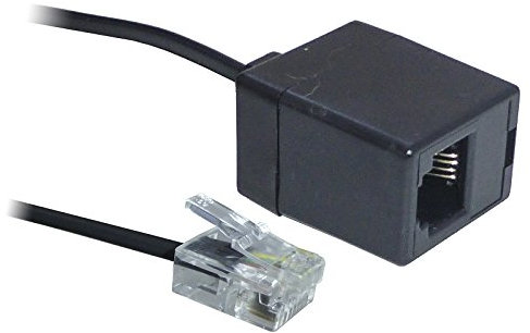 ADSL RJ11 Internet Broadband Modem Extension Cable Lead Male to Female - Black (3M)