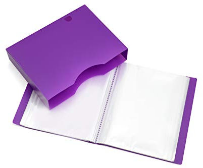 A4 Präsentationsmappe, Aktenmappe mit 150 Hüllen 300 Seiten, Aufbewahrungsbox Portfoliomappe mit Kunststoffhüllen, Polytaschenmappe von Arpan (Lila)
