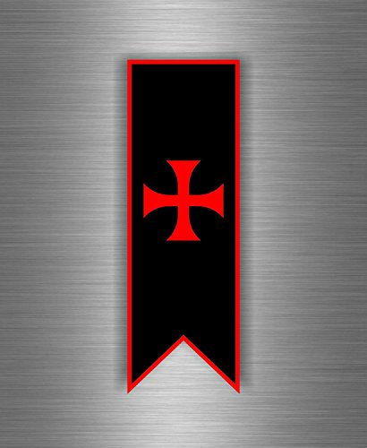 Akachafactory Selbstklebend Wandtattoo Ordnung von Malta Tempelritter Flagge Kreuzzügen Templar Crusader F