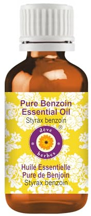 Deve Herbes Reines Benzoe Ätherisches Öl (Styrax Benzoin) Dampfdestilliert, Natürliche Therapeutische Qualität 50ml (1.69 oz)