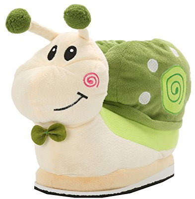 Damen Plüsch Pantoffeln Schnecke Hausschuhe Kostüm Tierhausschuhe warm Geschenk zum Weihnachten Gr. 35-41 (Grün)