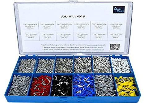 Vogt Verbindungstechnik 4015 Wire End Bushes Assortment 0.50 mm² 6 mm² Silver, White, Grey, Red, Black