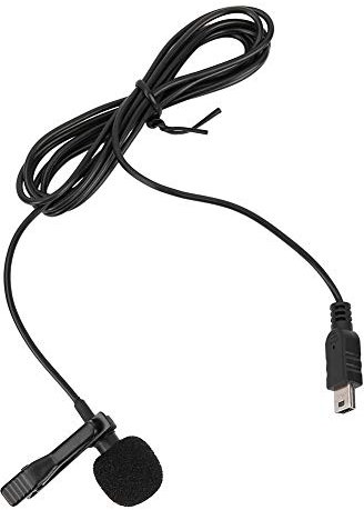Tonysa Microfono a Clip, Mini Microfono Esterno Stereo omnidirezionale USB con Microfono Professionale da 150 cm per videocamere 3/3+/4