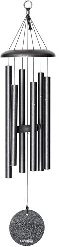 Corinthian Bells von Wind River – 68,6 cm silberfarbenes Windspiel für Terrasse, Hinterhof, Garten und Außendekoration (Aluminium-Glockenspiel)