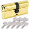 BETOY Cylindre de serrure - 45/ 45 (90mm)porte de cylindre - Finition en laiton - Sécurité standard - Haute sécurité