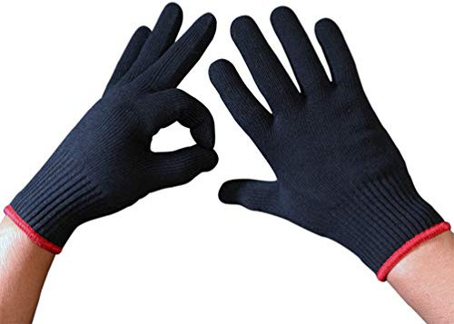 HEALLILY Guantes a La Parrilla Resistentes Al Calor Guantes a Prueba de Calor para Barbacoa Cocinar Hornear Cortar 4 Piezas (Sin Silicona)