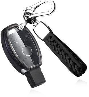 ontto Autoschlüssel Hülle für Mercedes A B C E S Klasse CLK ML W164 W245 A209 W204 W212 Zubeh?r Fernbedienung Cover TPU Schlüsselhülle Schlüsselanhänger Schlüssel Schutz Etui 2/3 Tasten-Schwarz