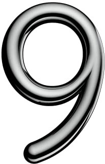Ultion Sweet Chrome Door Numbers '9' - 3inch height - Self Adhering, No Drilling or Screwing Required …