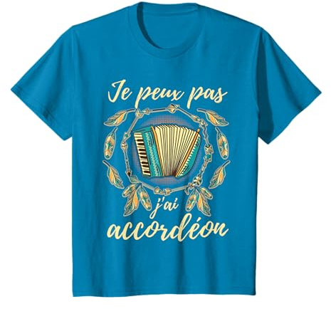 Accordéoniste Cadeau Accordéon T-Shirt Amusant Noir Femme V-Neck avec Manche Courte T-Shirt