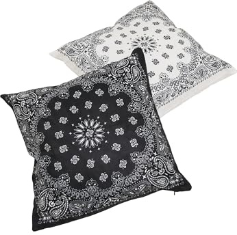 Urban Classics Unisex Bandana Print Cushion Set Stirnband, Black/White, Einheitsgröße