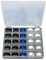 25 Stück farbig schwarz-weiß blau Nähgarn Set, Nähzubehör, mit übersichtlicher Aufbewahrungsbox, Nähmaschinen-Spule, Nähgarn Spule Set, vorgewickelte Spule, DIY Spule