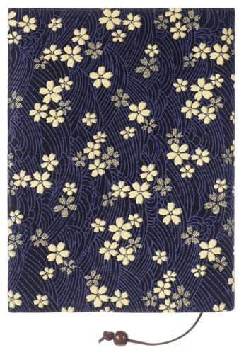 Operitacx Buch Floral Sleeve Book Covers Book Protector Book Pouch Fabric Book Cover Protector for Hardcover Paperback Notebook Journal Diary Decor Book Lovers Washable Blue