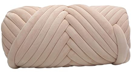 Baoblaze Chunky Velvet Yarn 1 kg, Super Samt Chunky Garn, Sperrige Textilgarn, Sperrige Armstricken, Armstrickschlauch, Sperrige Textilgarn zum häkeln für körbe, Decke, Rucksack, Haustierkorb, Beige