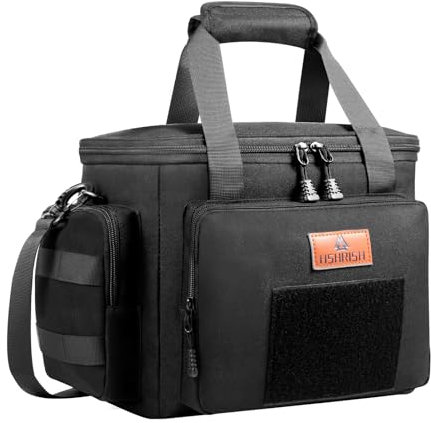 Lunch Bag for Men, Tactical Cooler Bag, Reusable Waterproof Leakproof Insulated Lunch Box for Adults Men Work Picnic Outdoor Hiking Day trips Camping, 13L Black HSHRISH