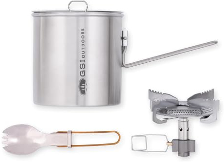 GSI Outdoors Glacier Edelstahl Minimalistisches Ultraleichtes Kochsystem-Set, perfekt für einen Backpacker
