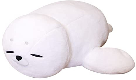JAWSEU Robbe Kuscheltier, 50CM Süßes Robben-Kissen, Siegel Tier Kissen Plüschkissen Versiegeln Plüschtiere, Ozean-Plüschtier, Bequemes umarmbares gefülltes Geschenk Spielzeug für Kinder