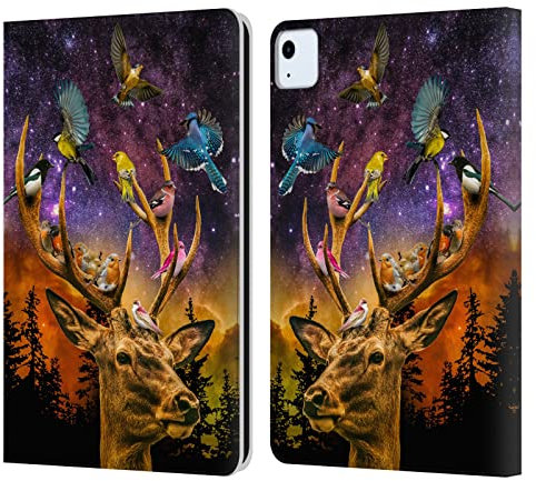 Head Case Designs Licenciado Oficialmente Dave Loblaw Ciervos Y Pájaros Animales Carcasa de Cuero Tipo Libro Compatible con Apple iPad Air 2020/2022