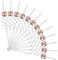 12pcs Disco Ball Straw,Mirror Ball Plastic Curved Straw Disco Decorative Straws,Cocktail Straws Birthday Party Bar Straw for Home Party Wedding Birthday Bar (Rose Gold)