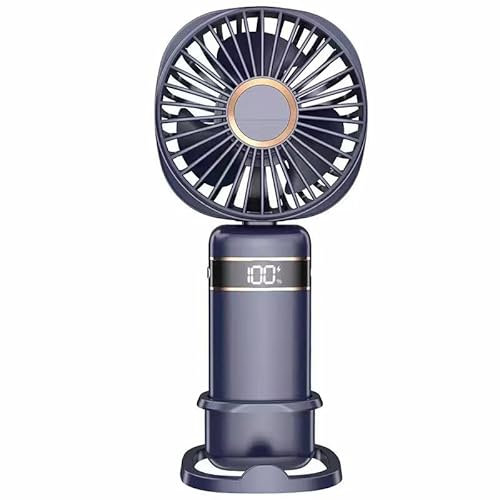 YUWUY Handheld Fan, Mini Portable USB Fan with 5 Speeds Rechargeable Personal Electric Fan, Battery Operated Hand Held Desk Desktop Fans for Home Office Bedroon Outdoor Travel