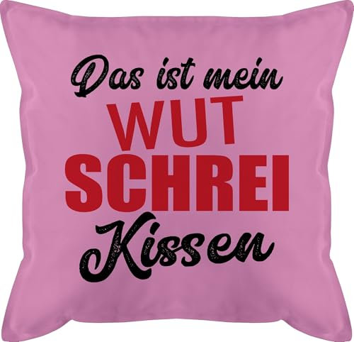 Kissen 50x50 - Statement - Das ist mein Wut Schrei - 50 x 50 cm - Pink - wutkissen statement-kissen statements schreien schmusekissen schreikissen! kopfkissen schwarz sprüche wutschrei mit füllung