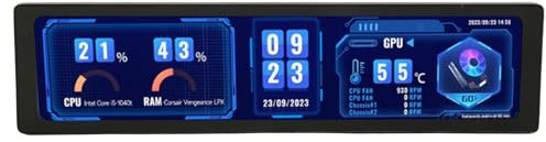 ASHATA 11,9 Zoll Kapazitives Touch Display, IPS für HDMI Display, 320 X 1480 HD Computer Seitenmonitor, Zinklegierungsschalen Seitenmonitor mit Lautsprecher für RPi für Ubuntu für Kali