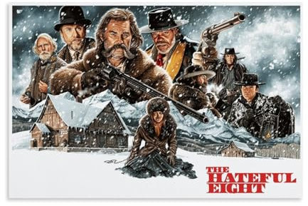 REOTTO The Hateful Eight Movie Poster Dekorative Malerei Leinwand Wandkunst Wohnzimmer Poster Schlafzimmer Malerei,Wandkunst Bilddruck Moderne Familienzimmer Dekor 12x18inch(30x45cm)