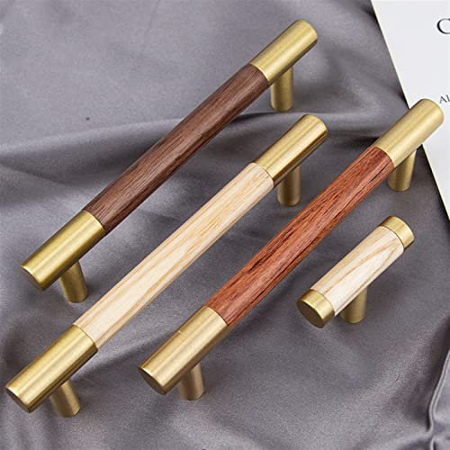 XIBANY Möbel Kleiderschrank Türgriff Nussbaum Schwarz Schrankgriff Echtholzgriff Massivholz Messinggriff 1Stk (Color : C 96MM)