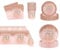 69Pcs Rose Gold 70th Birthday Party Tableware,Pink 70th Birthday Tableware Set with 32P Paper Plates,20P Napkins,1P 70th Table Cloth,16P Paper Cups for Women Her Birthday Party Table Decoration