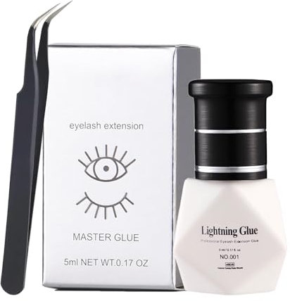 LIXINS Eyelash Extension Cluster Lash Glue - Drying Time 2-3 Sec, 4 Weeks Semi-Permanent Lash Adhesive