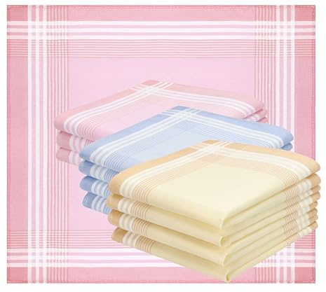 Betz 12 Stück Damen Stoff Taschentücher Set Emma Größe ca. 28x28 cm 100% Baumwolle