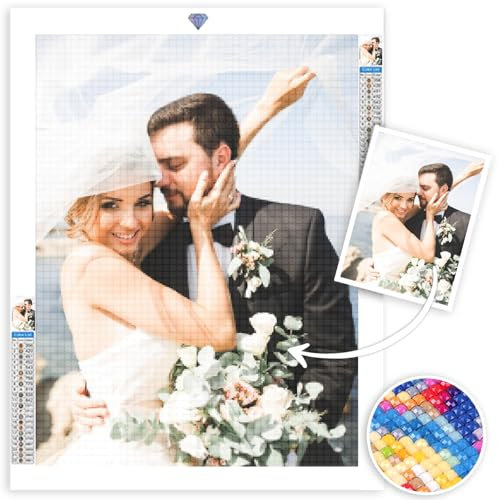 LMQJDZ Diamond Painting Bilder Eigenes Foto Personalisiert Benutzerdefiniertes Design 5D Diamant Erwachsene Kinder DIY Kreative Geschenk für die Wanddekoration zu Hause, Eckig Diamant 30x30cm