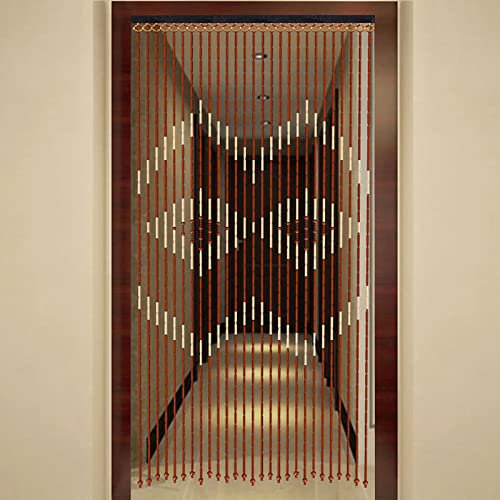 NIGORIY Rideau anti-mouches en bambou 175 x 90 cm - 27 lignes - Convient pour porte de chambre à coucher, porte de salle de bain, de cuisine, de bureau