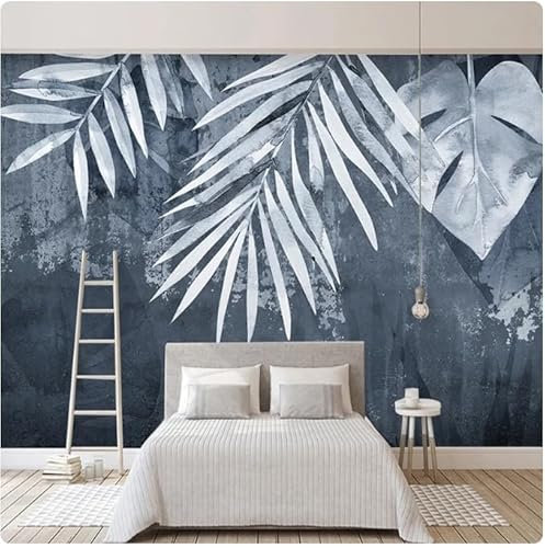 Wandbild Moderne Retro Blätter Zement Wand Kreative Wohnzimmer Schlafzimmer Home Wall Decor Vliestapete 250Cm(W)*175Cm(H)