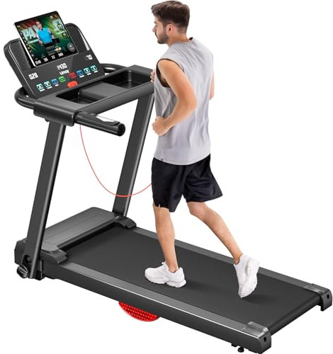 UMAY Laufband Für Zuhause Klappbar 12km/h,Laufbänder 2,5PS/1800W mit Herzfrequenzmonitor, APP und Bluetooth-Lautsprecher, Treadmill for Home mit 12 Trainingsprogrammen