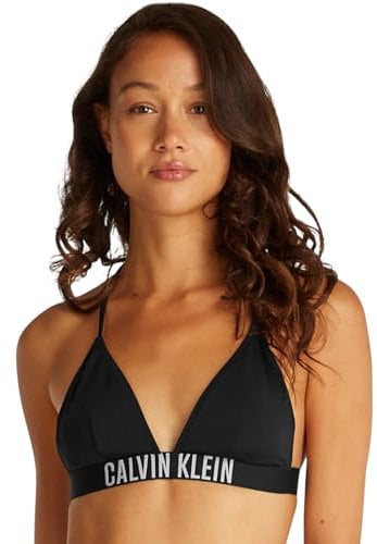 Calvin Klein Donna Top Bikini a Triangolo Imbottitura Estraibile, Nero (Pvh Black), L