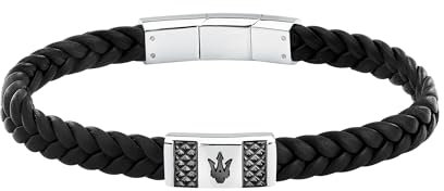 Maserati Herrenarmband aus Stahl, Naturleder, Kollektion RECYCLED LEATHER JM424AVE25