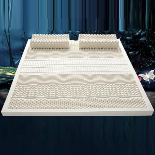 BIRJXVTO 100% Thailand Naturlatex Matratze Mit Bezug Natürliche Reine Gummimatratze 1,8 M Bett 1,5 M Verdickte Wohnheimkissenmatte,Thickness 2.5cm,140x200cm