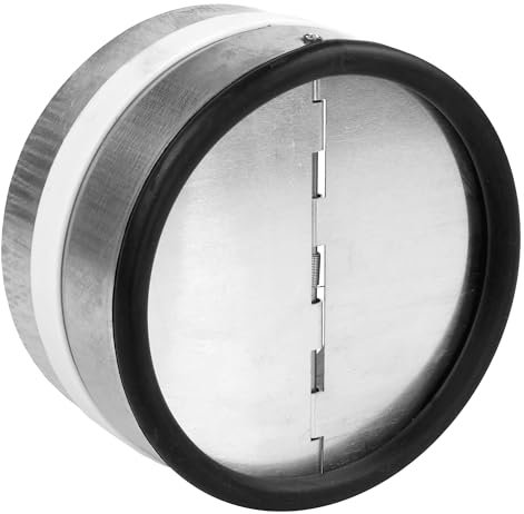 Válvula antirretorno aire para tubo extractor de humo, campanas de cocinas | Acero galvanizado con goma de sellado | Compuerta de aluminio | Tapa antirretorno (100mm)