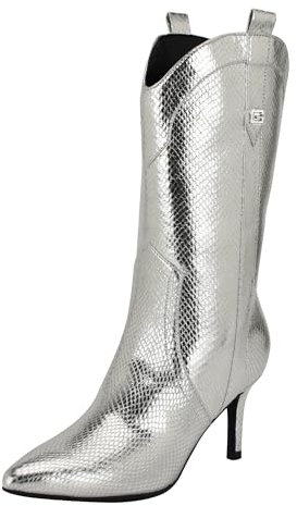 GUESS Stivali Wurlie a metà polpaccio da donna, Serpente d'argento 040, 36 EU