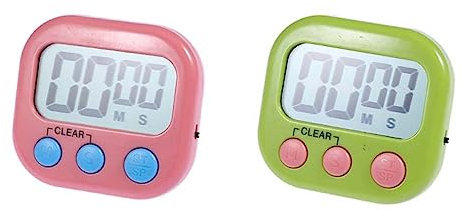 PHENOFICE 2stücke Multifunktionale Küchentimer Mit Lautem Alarm Kompakt Und Tragbar Zum Kochen Backen Sport Und Zeitmanagement Zufällige Farben Einfache Bedienung Für Altersgruppen