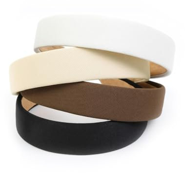 Calkkrer Lot de 4 serre-têtes antidérapants pour femme - Serre-tête large tendance - Serre-tête polyvalent - Bandeau élastique - Accessoire tendance pour femme, multicolore, 1 stück (4er Pack)