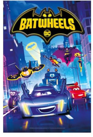 Spreadshirt Batwheels Poster-Design Mit Logo, Helden Und Autos Poster 20x30 cm, One size, Weiß