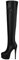 Feinlina Moda donne sopra il ginocchio alto a spillo piattaforma stivali notte sexy pelle nera coscia stivali alti, Nero , 43 EU