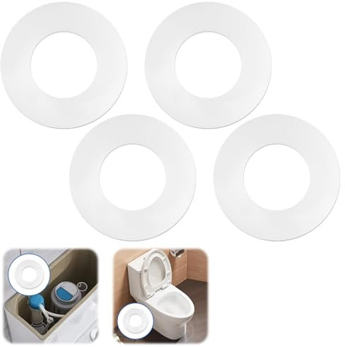 4 Piezas Arandela de Válvula de Descarga, Junta Cisterna Roca, 63 x 32 x 3 mm Transparente Silicona Junta de Tanque de Inodoro, Goma Cierre Descargador, Válvula de Agua de Cisterna de Inodoro