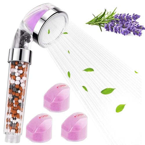 ZONJIE Vitamin C Shower Head 3 Pack Filtered Shower Head with 4 Vitamin Scented Blocks Natural Plant Powerful Effective Water Filtration Softens Hard Water